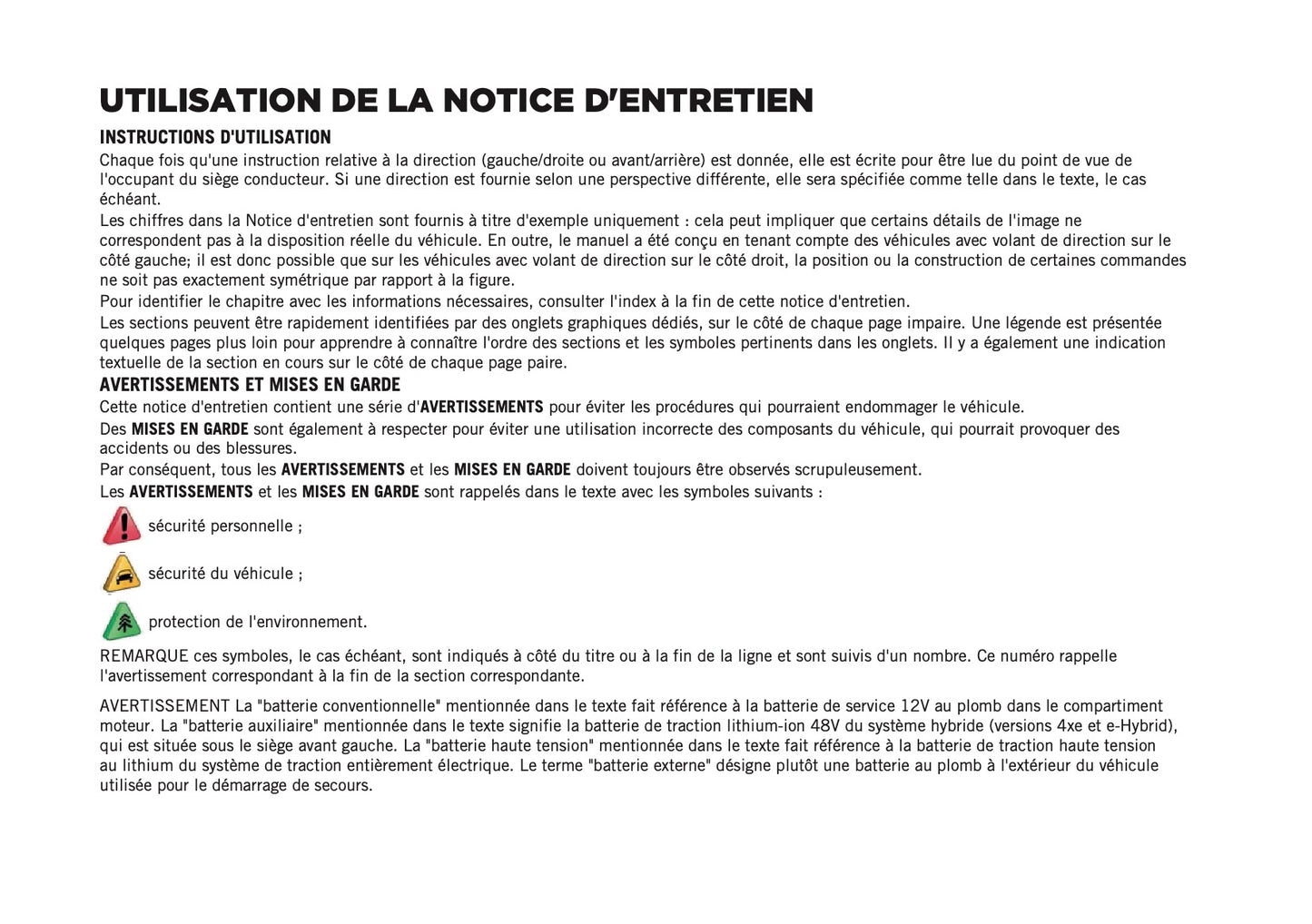 2025 Jeep Avenger Owner's Manual | French