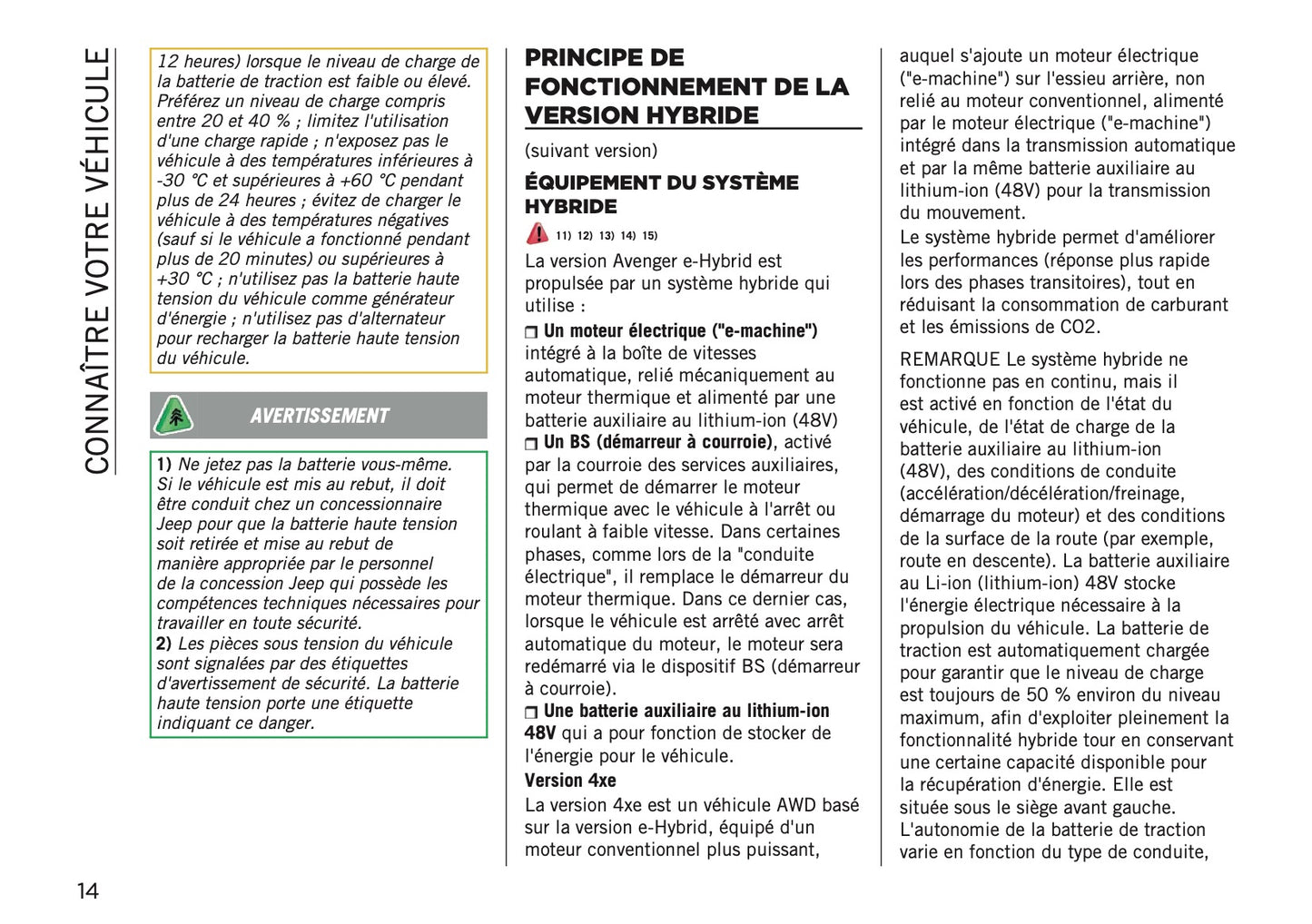 2025-2026 Jeep Avenger Owner's Manual | French