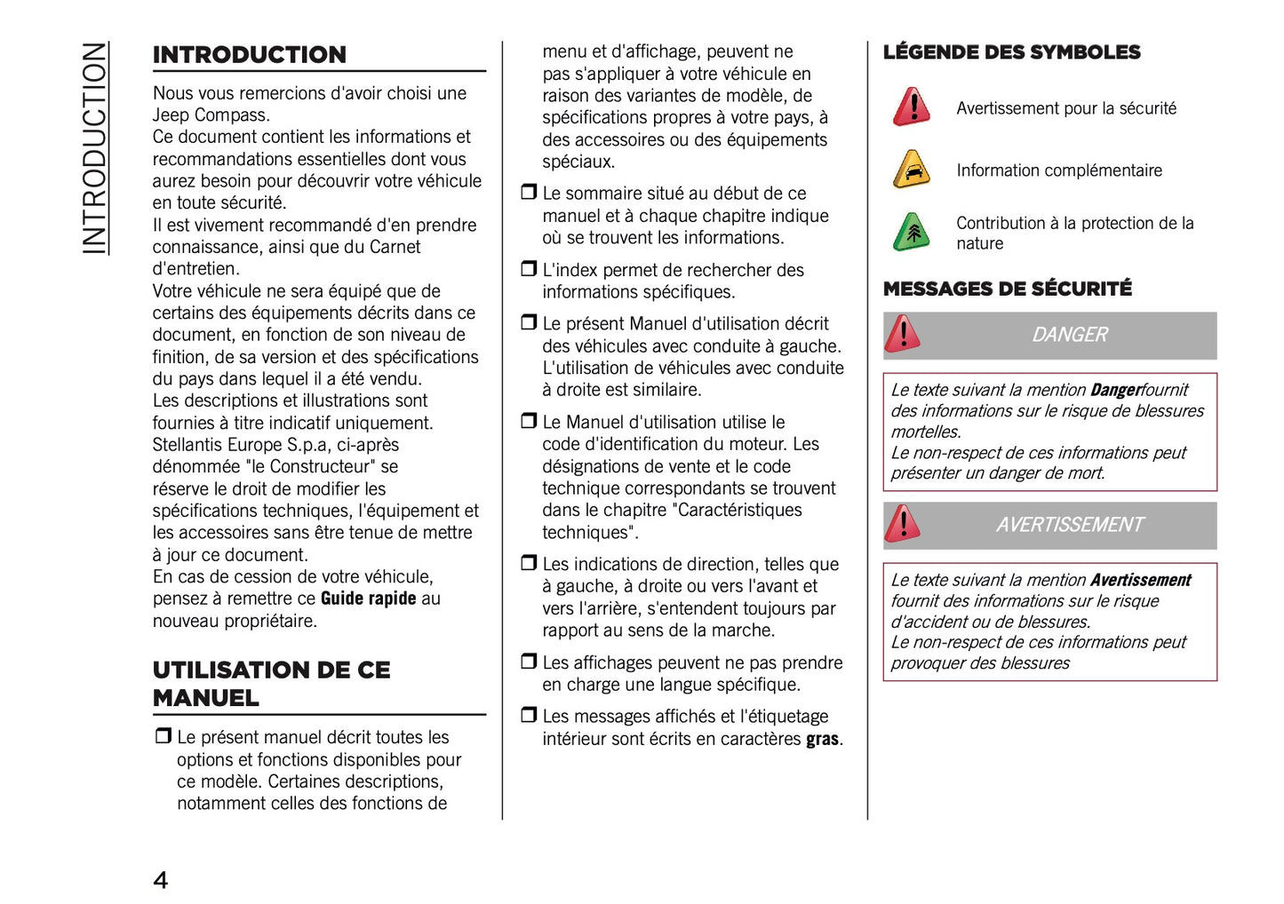 2026 Jeep Compass Owner's Manual | French