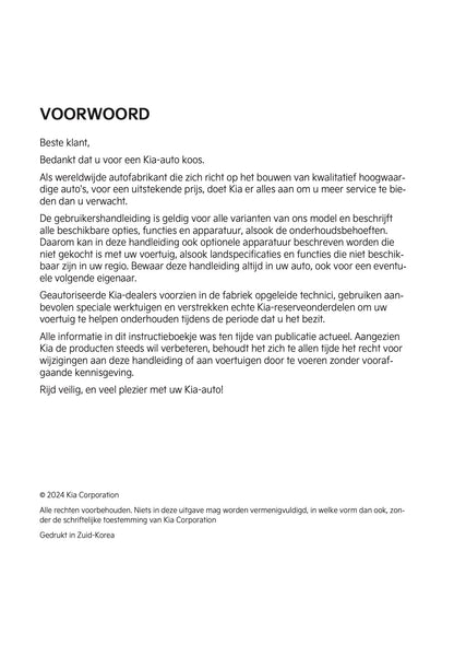 2024-2025 Kia Picanto Owner's Manual | Dutch