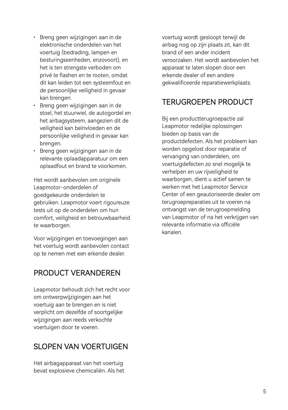 2025-2026 Leapmotor B10 Owner's Manual | Dutch
