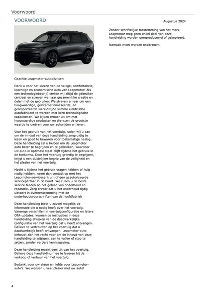 2025 Leapmotor C10 Owner's Manual | Dutch