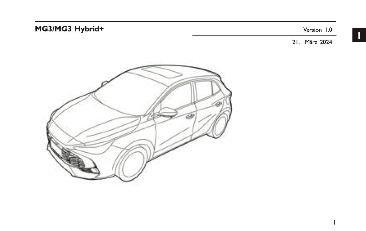 2025 MG MG3 Bedienungsanleitung | Deutsch