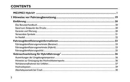 2025 MG MG3 Bedienungsanleitung | Deutsch