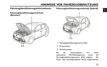 2025 MG MG3 Bedienungsanleitung | Deutsch