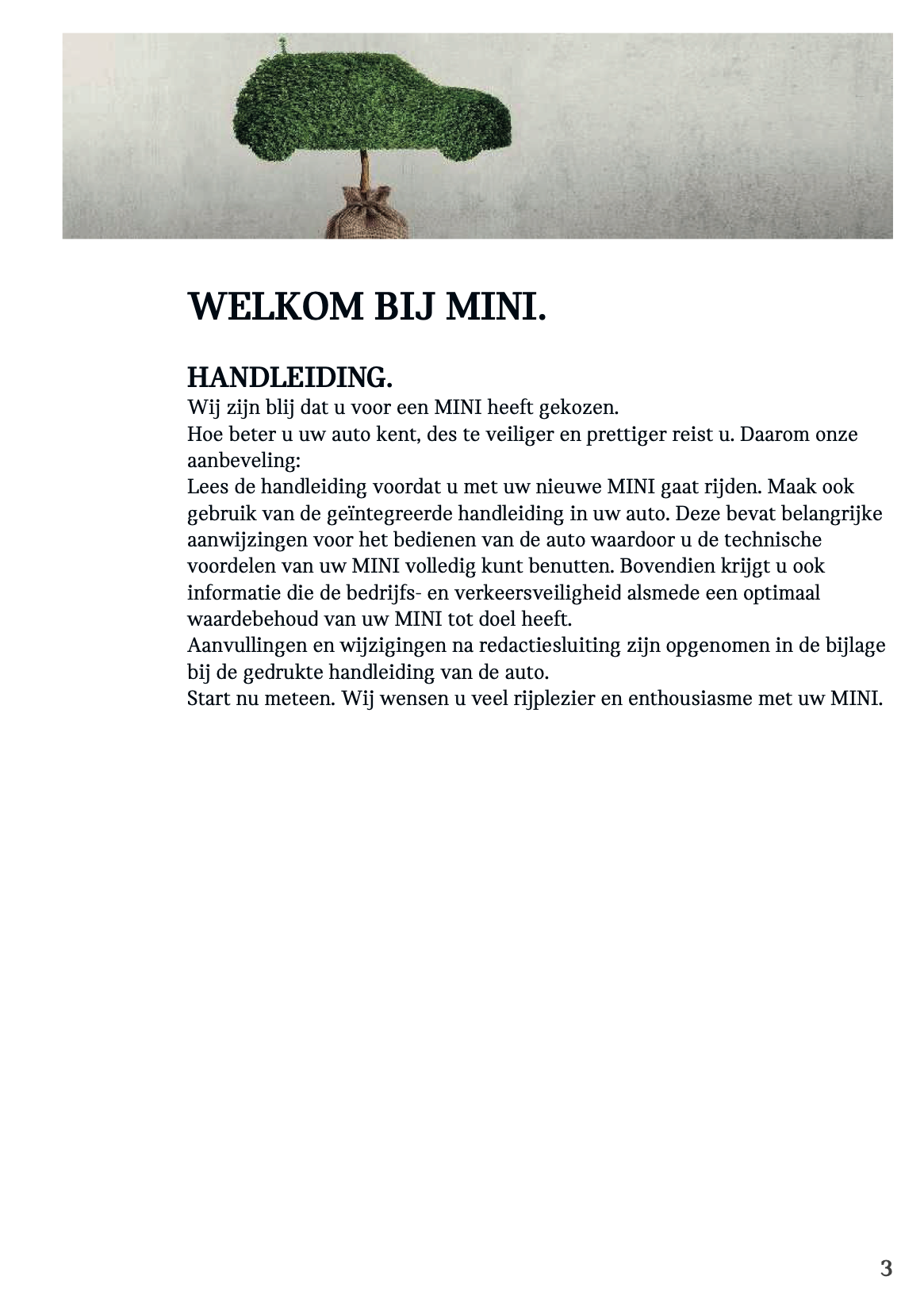 2021-2022 Mini Cabrio Owner's Manual | Dutch