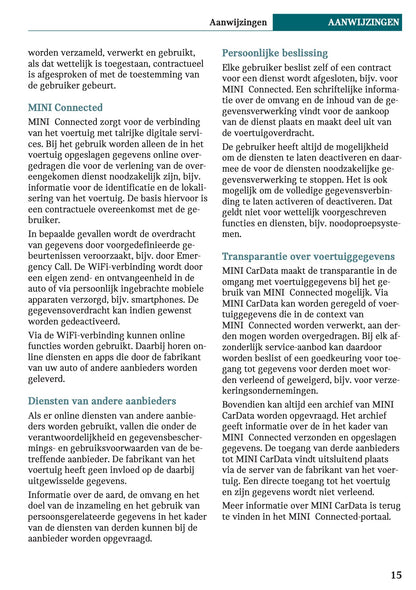 2021-2022 Mini Clubman Owner's Manual | Dutch