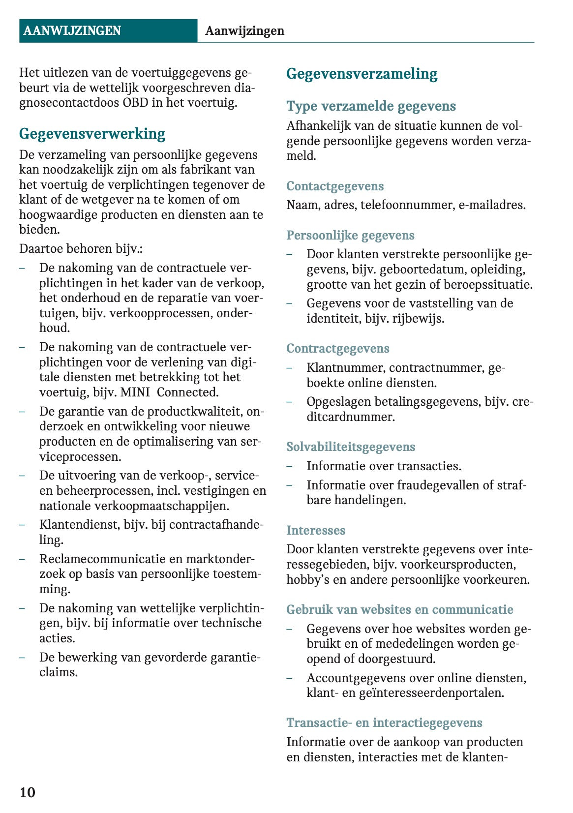 2021-2022 Mini Clubman Owner's Manual | Dutch