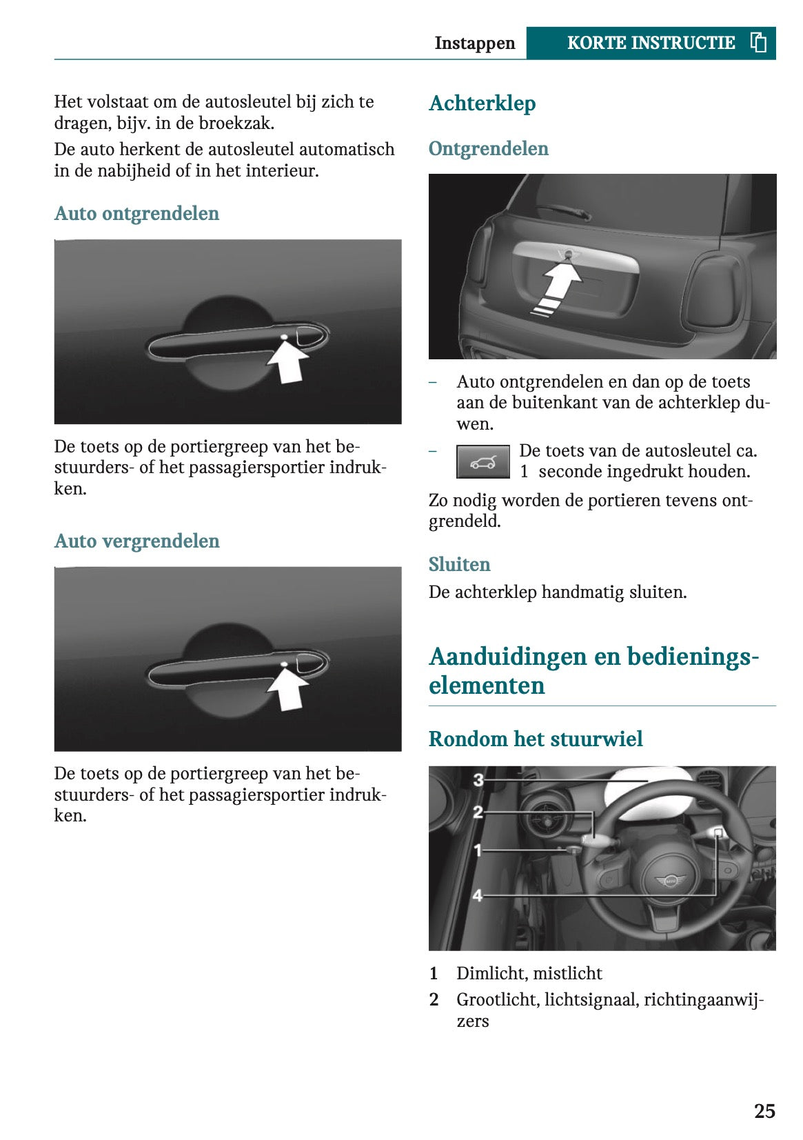 2023 Mini Cooper SE Owner's Manual | Dutch