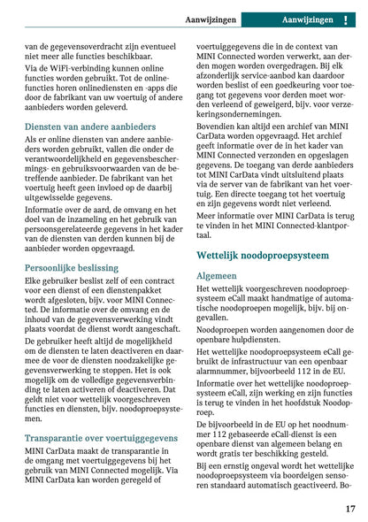 2025-2026 Mini Cooper Owner's Manual | Dutch