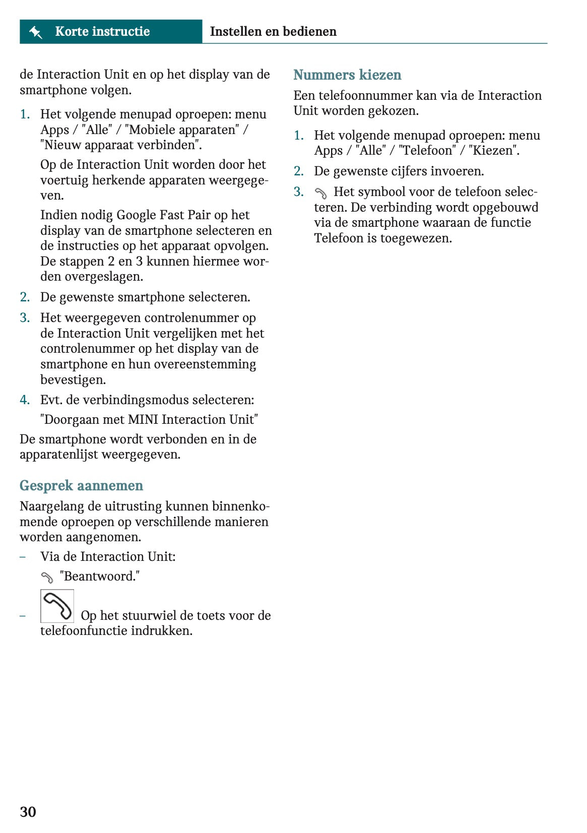 2025-2026 Mini Cooper Owner's Manual | Dutch