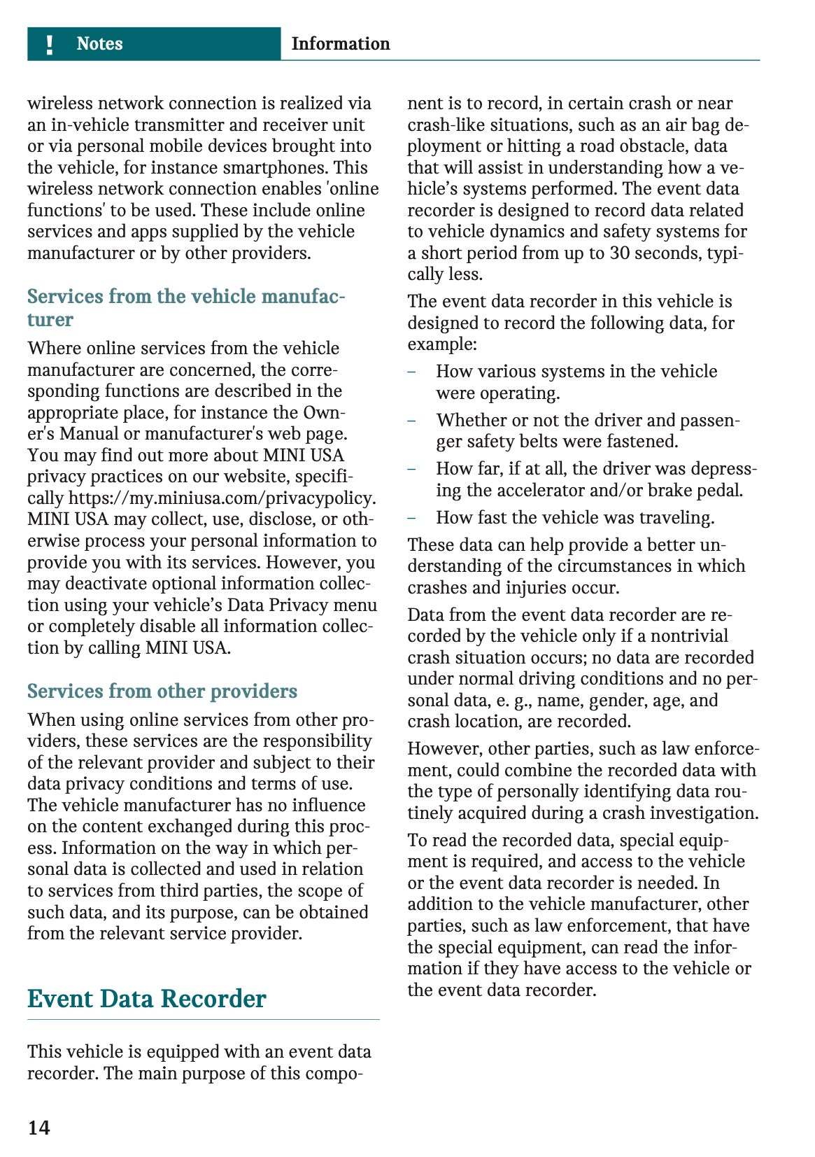 2026 Mini Cooper Convertible Owner's Manual | English US