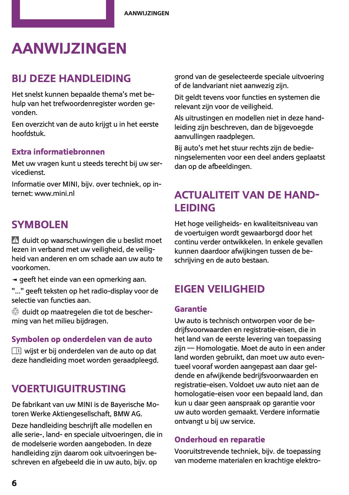 2013 Mini Countryman/Paceman Owner's Manual | Dutch