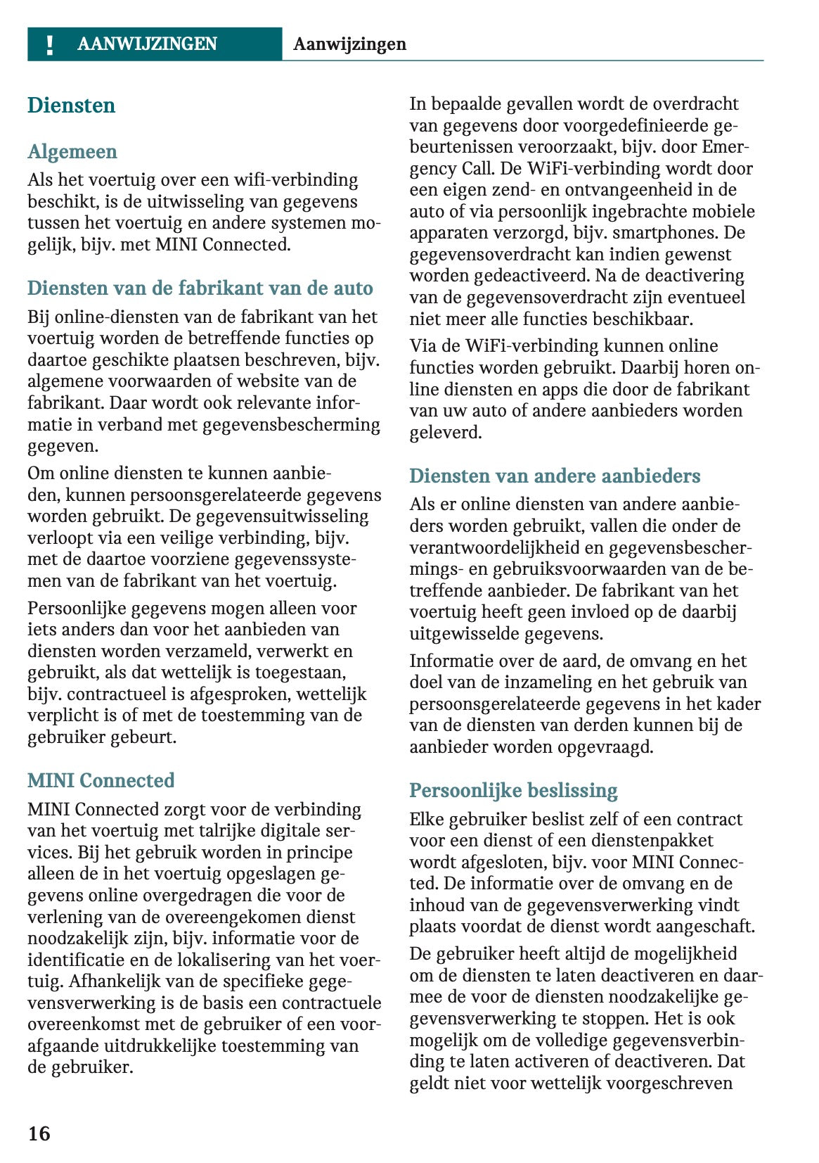 2024 Mini Countryman Owner's Manual | Dutch