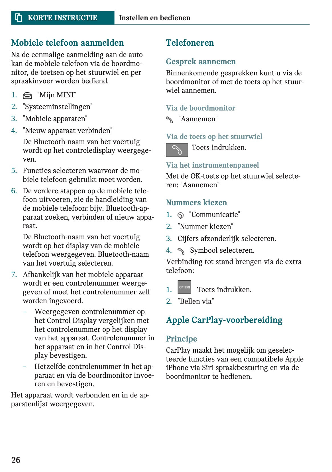 2023 Mini Mini Owner's Manual | Dutch