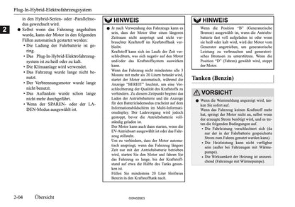 2025 Mitsubishi Outlander PHEV Bedienungsanleitung | Deutsch