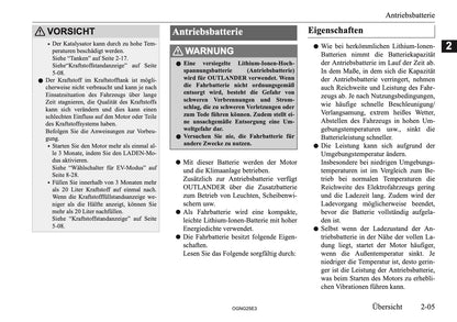 2025 Mitsubishi Outlander PHEV Bedienungsanleitung | Deutsch