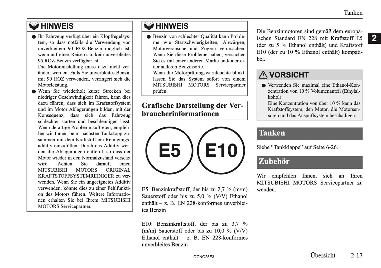 2025 Mitsubishi Outlander PHEV Bedienungsanleitung | Deutsch