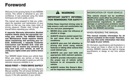 2009 Nissan 370Z Owner's Manual | English US