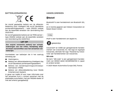 2025-2026 Nissan Qashqai e-Power Owner's Manual | Dutch