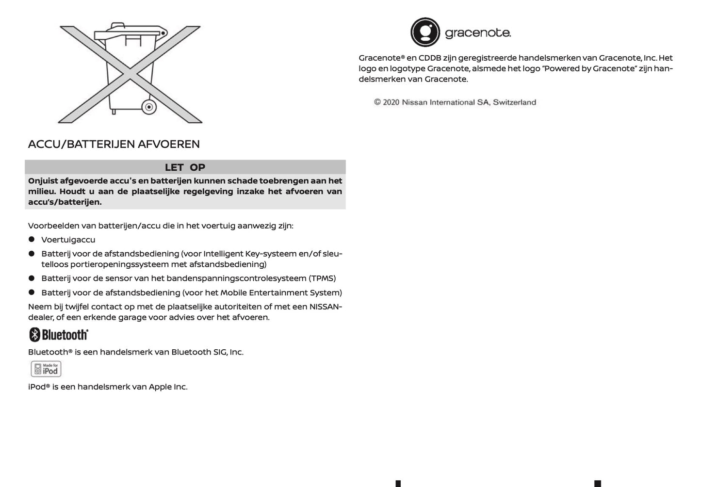 2020-2021 Nissan Qashqai Owner's Manual | Dutch