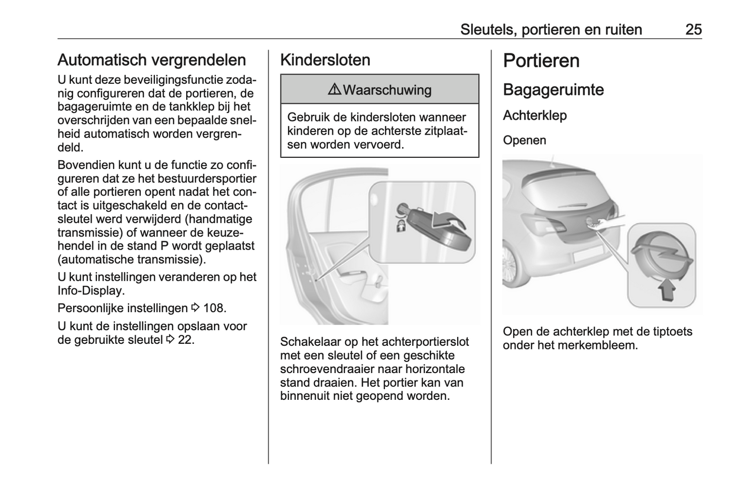 2015-2016 Opel Corsa Owner's Manual | Dutch