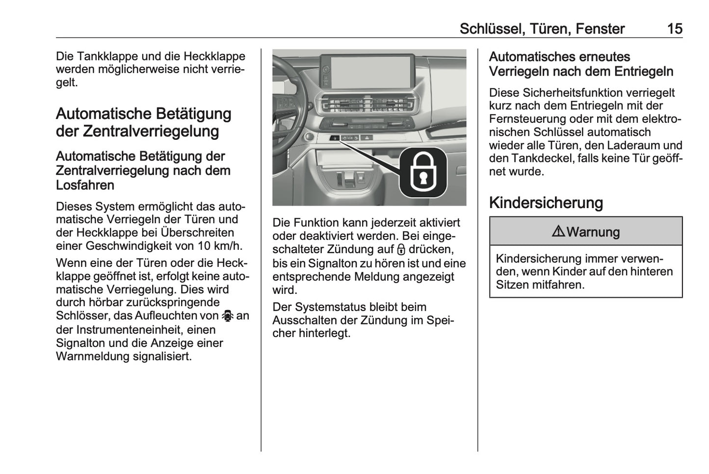 2023-2024 Opel Vivaro Owner's Manual | German