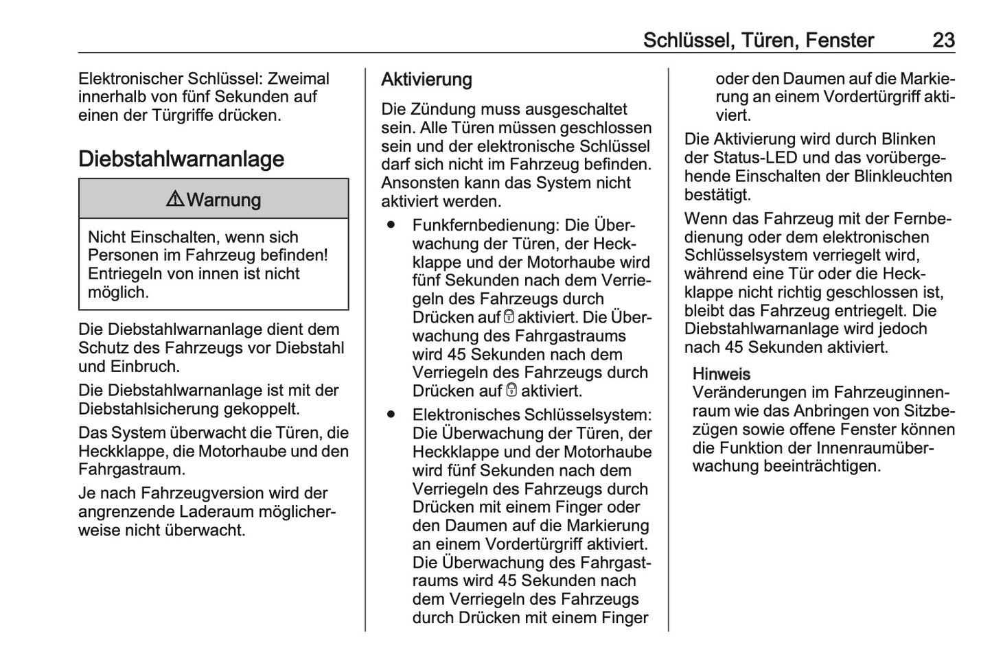 2024-2025 Opel Vivaro Owner's Manual | German