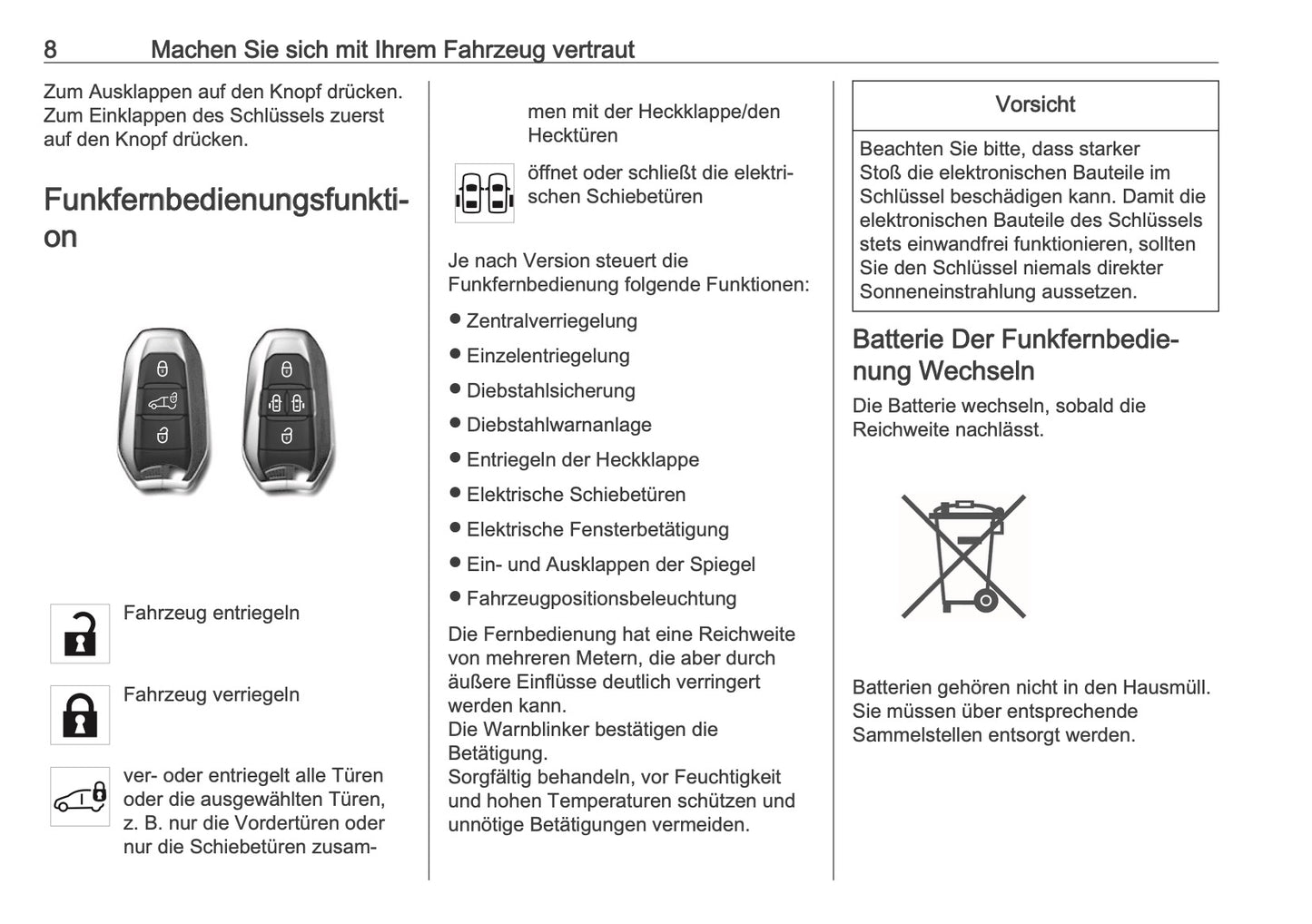 2025-2026 Opel Zafira Life Bedienungsanleitung | Deutsch