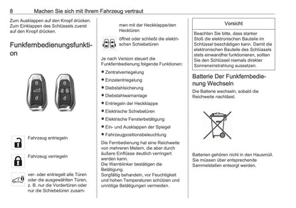 2025-2026 Opel Zafira Life Bedienungsanleitung | Deutsch