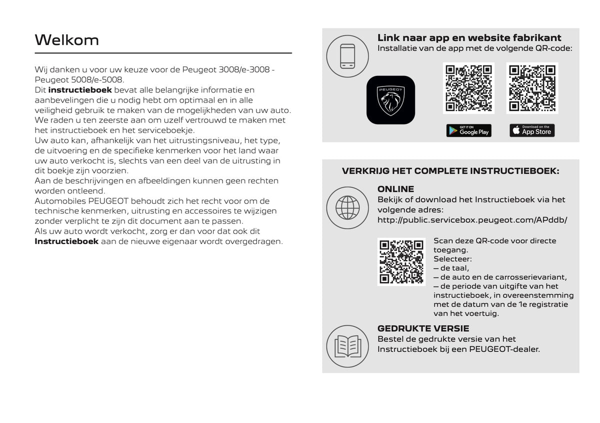 2026 Peugeot 3008/5008 Owner's Manual | Dutch