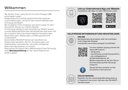 2025-2026 Peugeot 308 Bedienungsanleitung | Deutsch