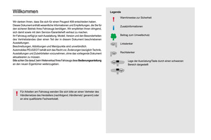 2022-2024 Peugeot 408 Owner's Manual | German