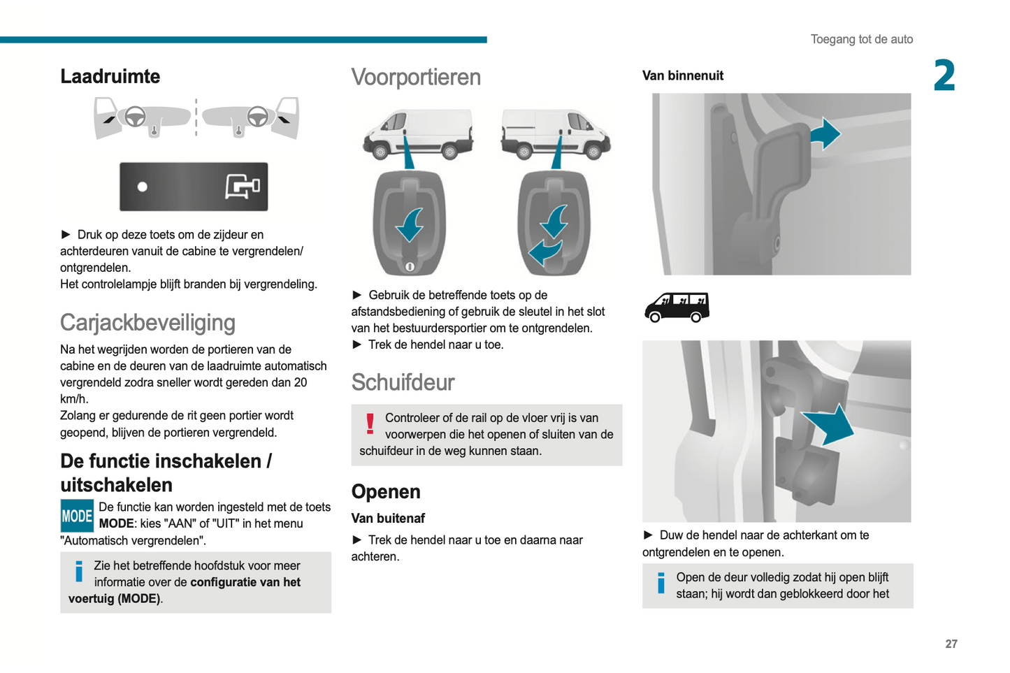 2021-2024 Peugeot Boxer/e-Boxer Owner's Manual | Dutch