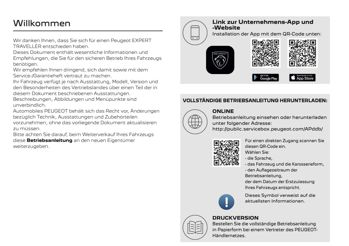 2025 Peugeot Expert/Traveller Bedienungsanleitung | Deutsch