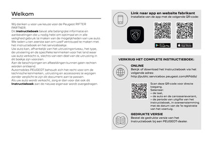 2026 Peugeot Rifter/Partner Owner's Manual | Dutch