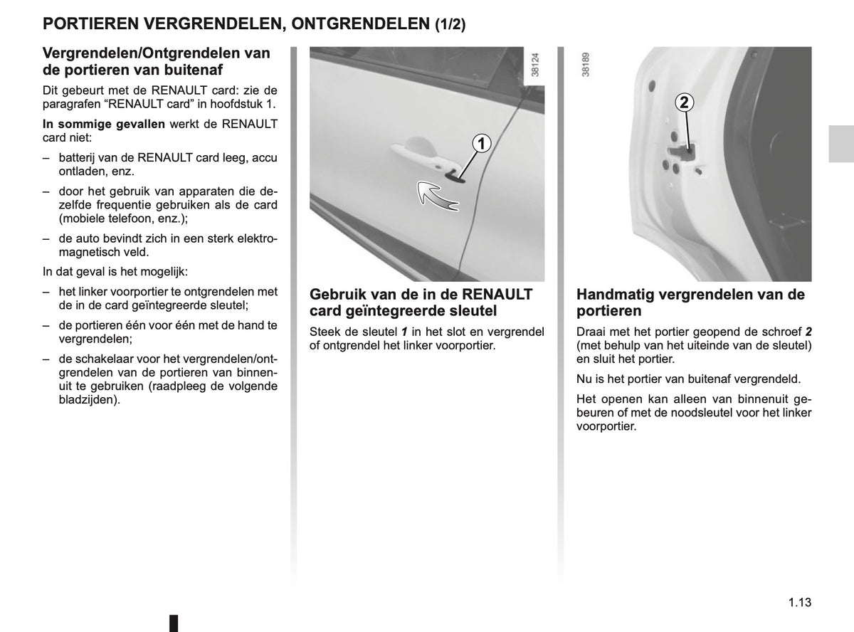 2016-2017 Renault Captur Owner's Manual | Dutch