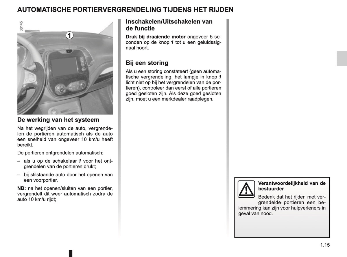 2016-2017 Renault Captur Owner's Manual | Dutch