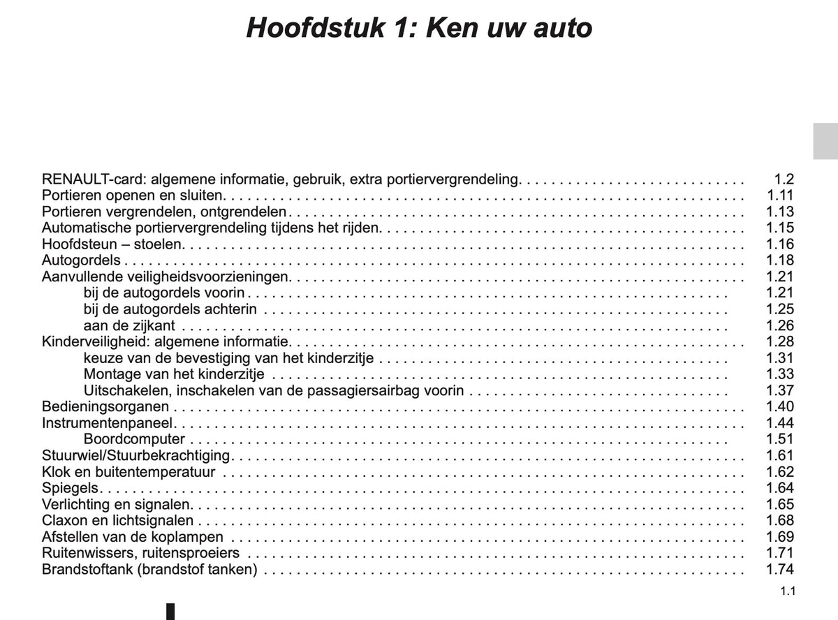 2016-2017 Renault Captur Owner's Manual | Dutch