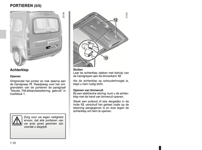 2012-2013 Renault Kangoo Owner's Manual | Dutch