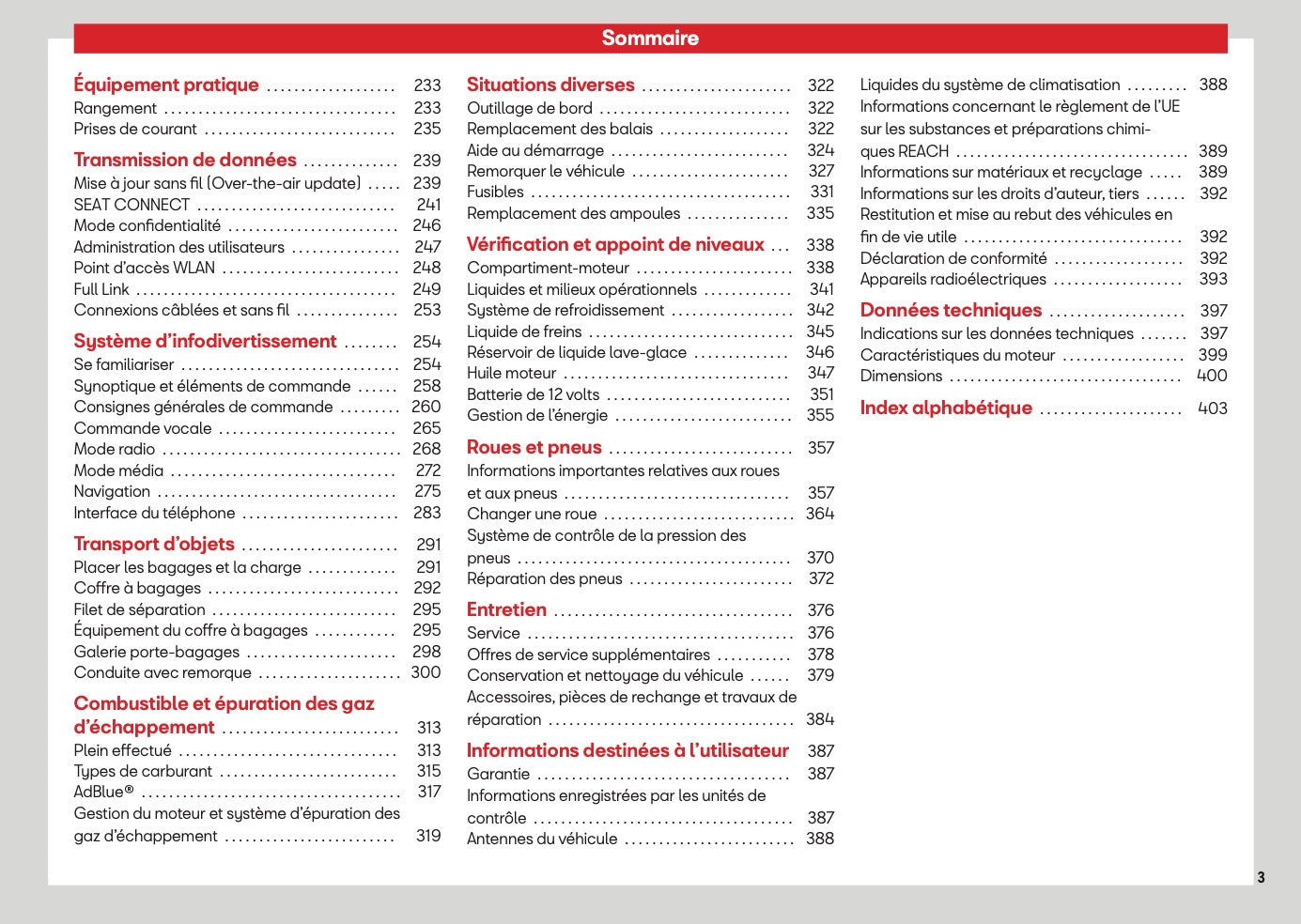 2026 Seat Ateca Owner's Manual | French