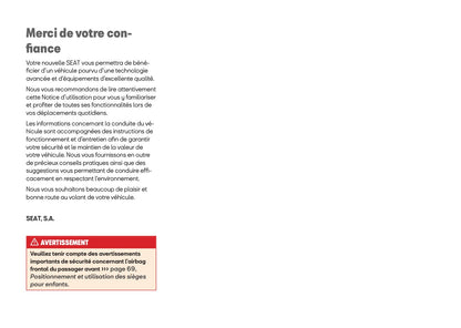 2026 Seat Leon/Leon Sportstourer Owner's Manual | French