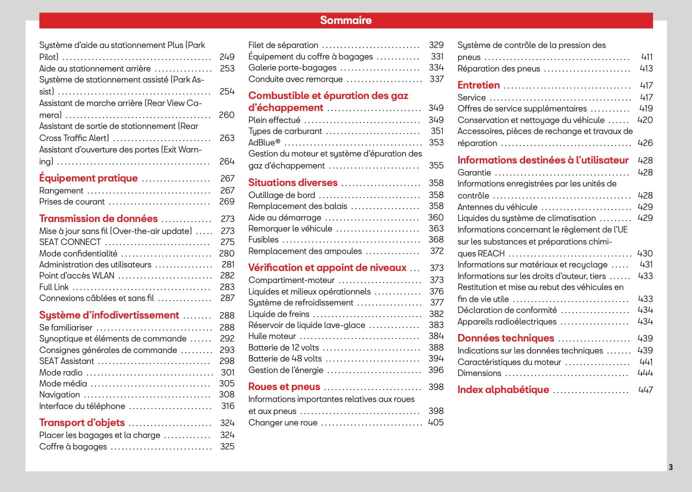 2026 Seat Leon/Leon Sportstourer Owner's Manual | French
