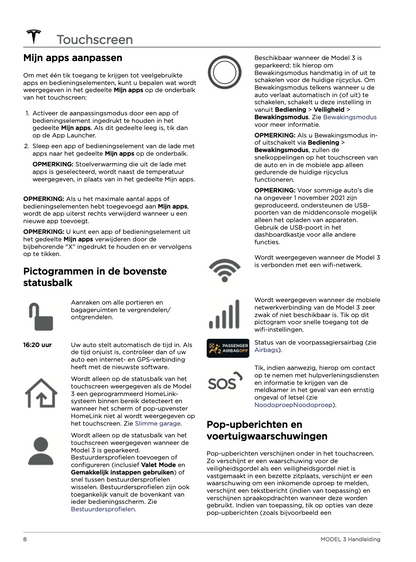 2023-2024 Tesla Model 3 Bedienungsanleitung | Niederländisch