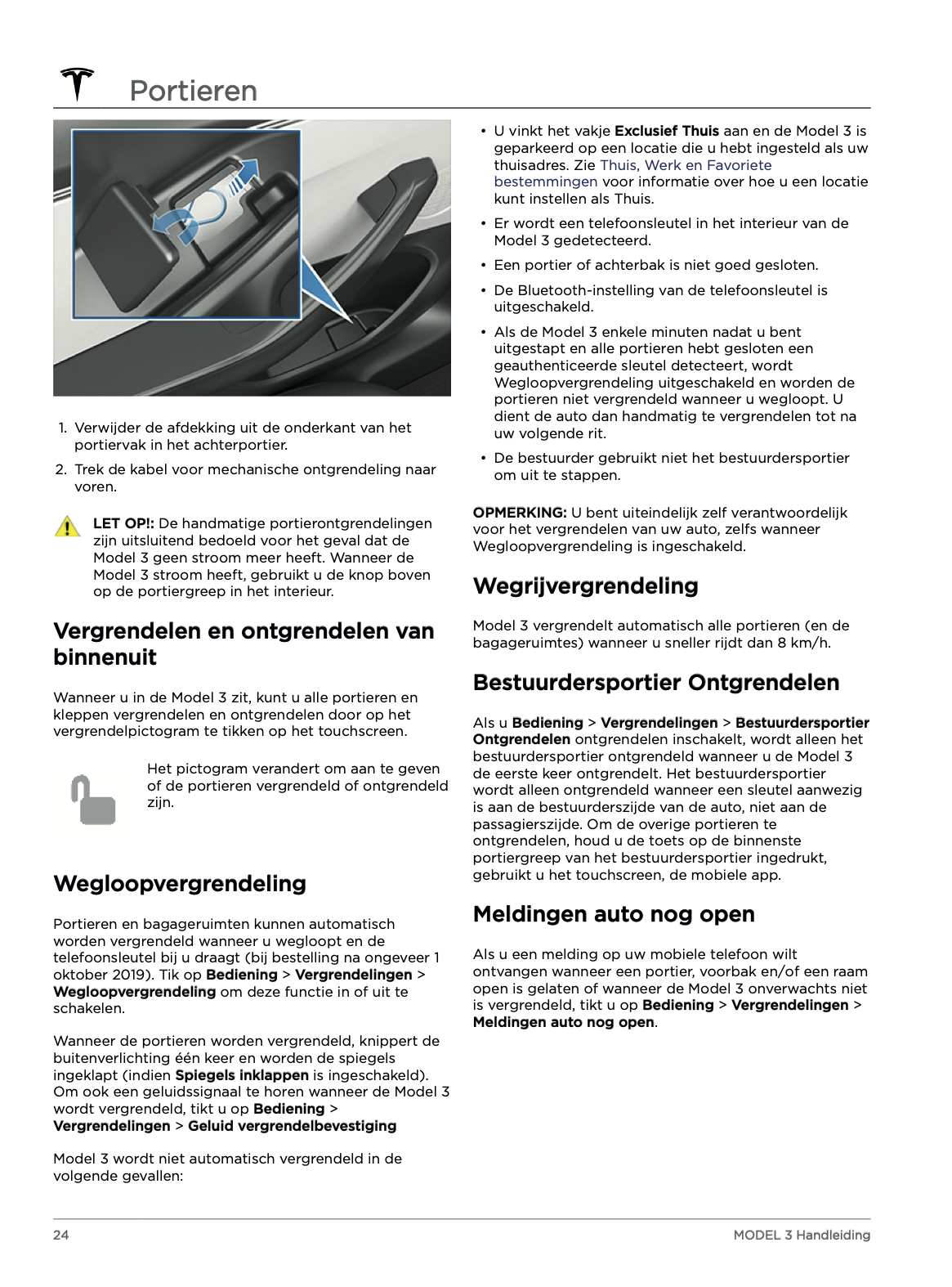 2023-2024 Tesla Model 3 Owner's Manual | Dutch