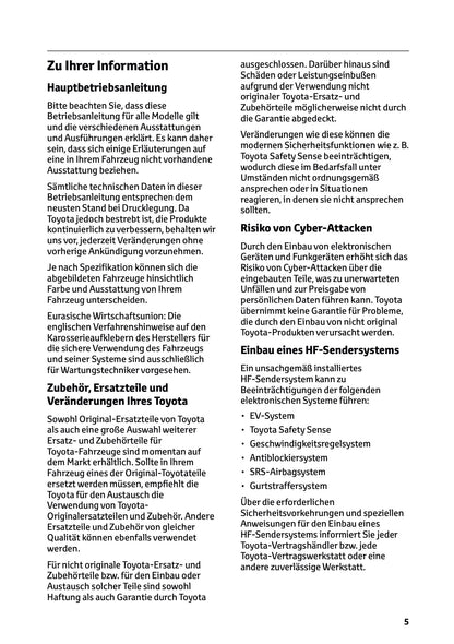 2025 Toyota bZ4X Owner's Manual | German