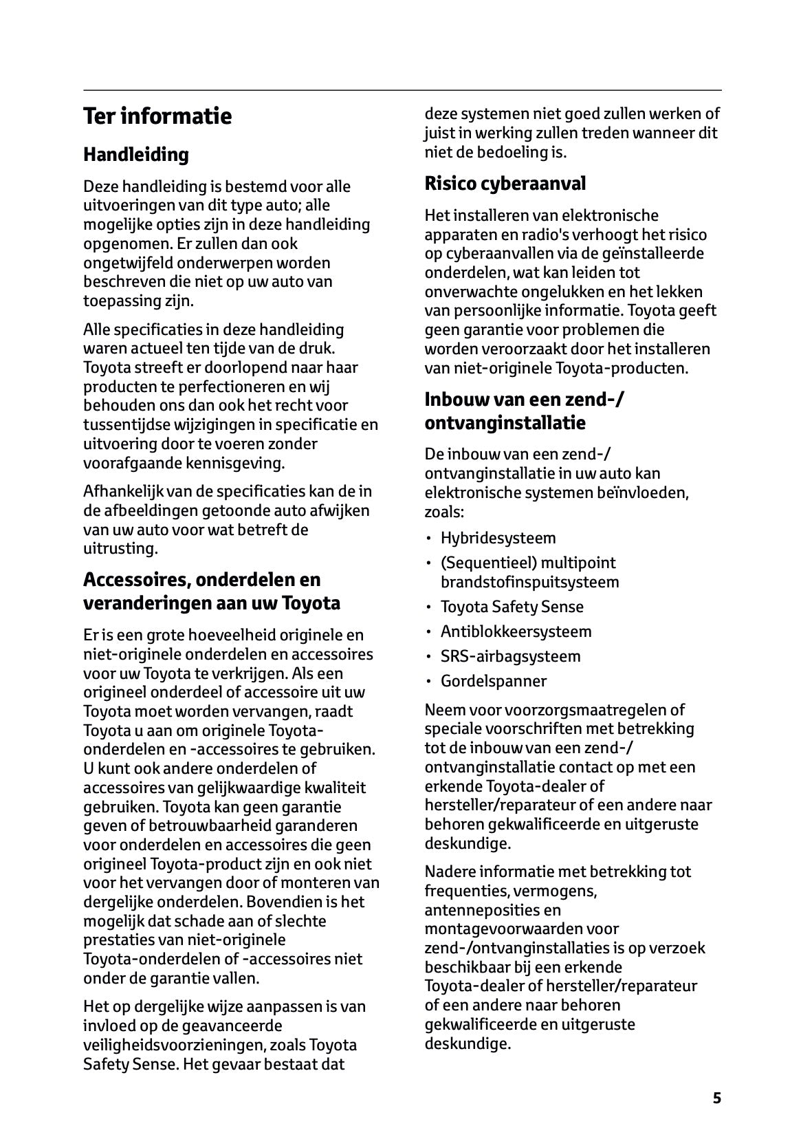 2025 Toyota Corolla Cross Hybrid Owner's Manual | Dutch