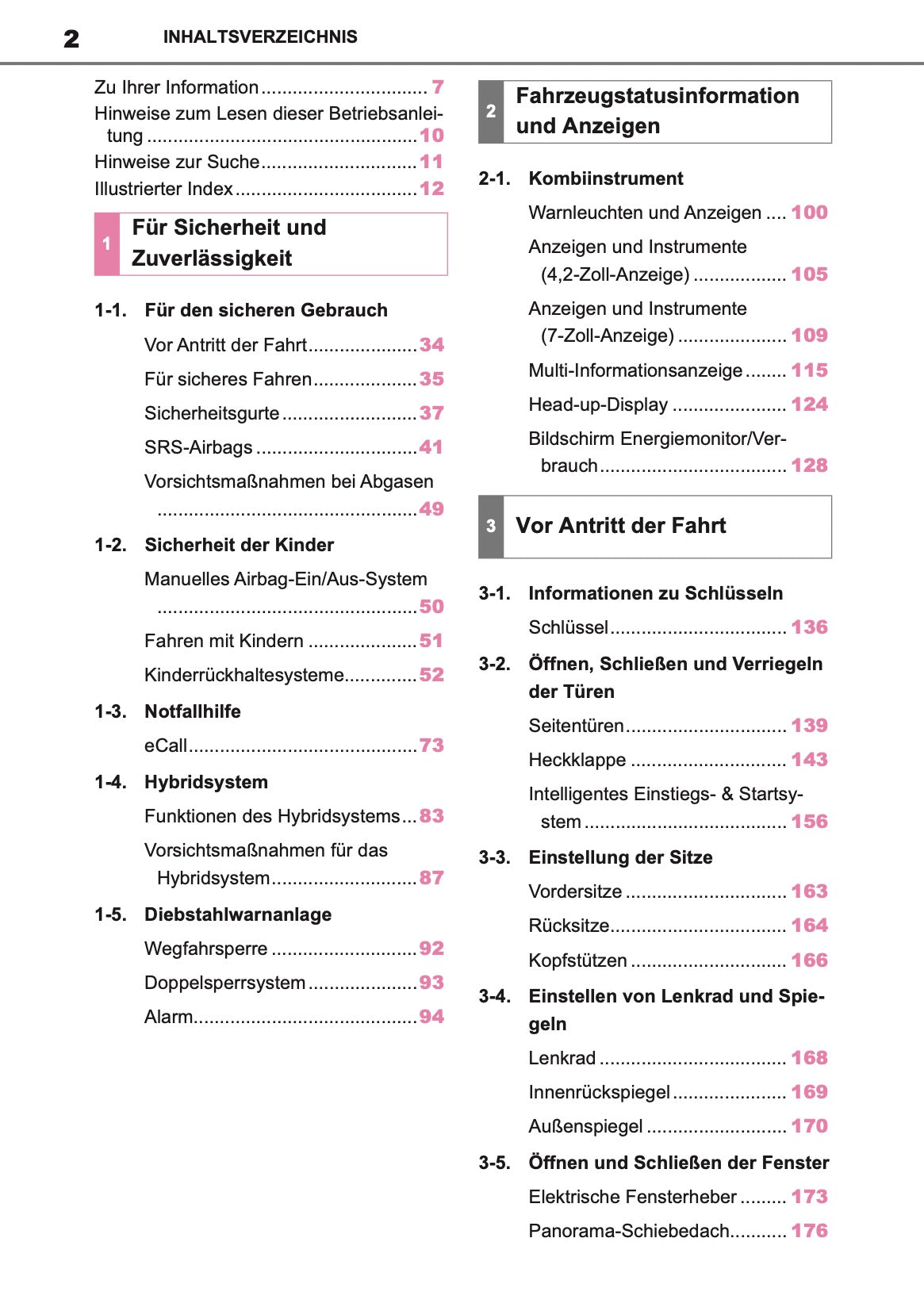 2022-2024 Toyota Corolla Hybrid Hatchback/Touring Sports Owner's Manual | German