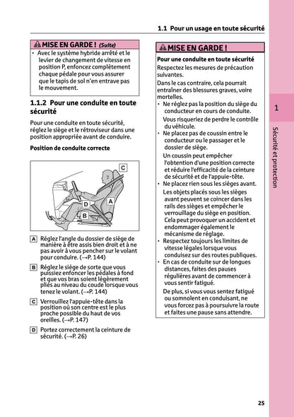 2025 Toyota Corolla Hybrid Hatchback/Touring Sports Owner's Manual | French
