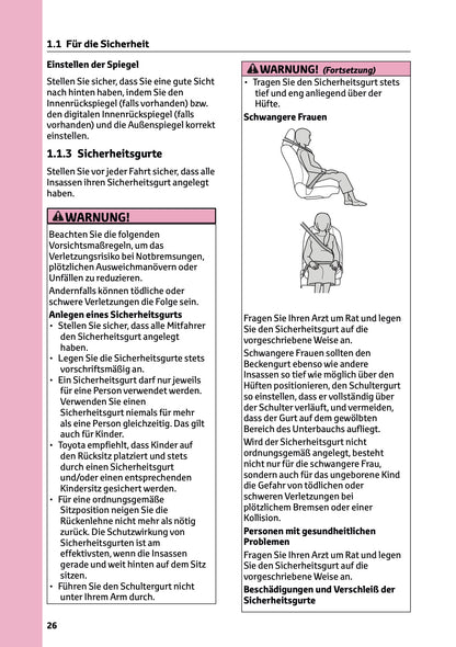 2025-2026 Toyota Mirai Owner's Manual | German